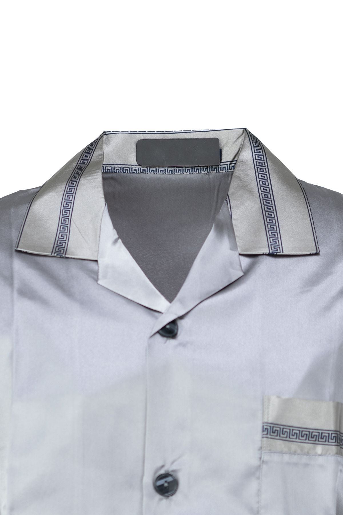 Erkek Klasik Model Pijama Takımı Premium ipeksi Saten Kumaş Cepi Şık Çizgili Rahat Tam Kalıp